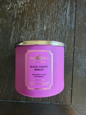 White Barn Pink Black Cherry Merlot Candle with Gold Lid